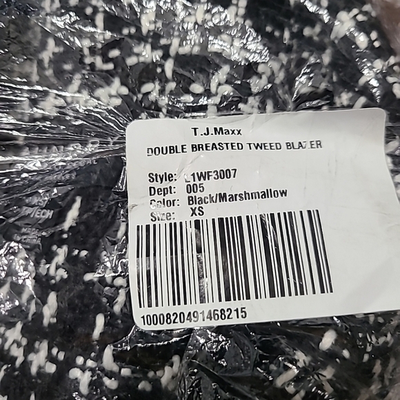 NEW Laundry by Shelli Segal Women's Double Breast Tweed Black Blazer Sz XS NWOT - Picture 11 of 11